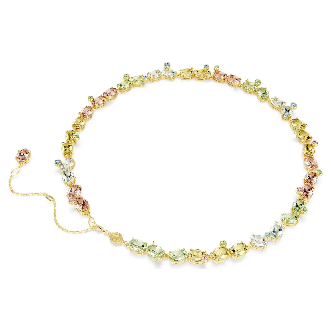 Swarovski Jewellery Gema Multicoloured Mixed Cuts Gold Tennis Necklace