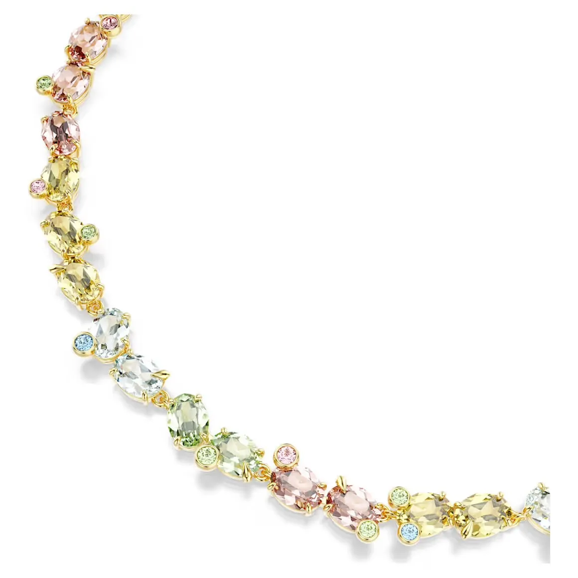Swarovski Jewellery Gema Multicoloured Mixed Cuts Gold Tennis Necklace