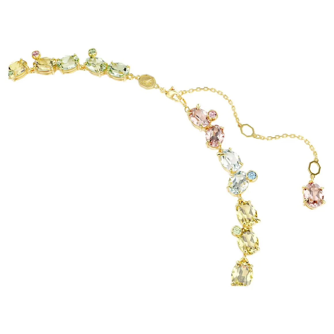 Swarovski Jewellery Gema Multicoloured Mixed Cuts Gold Tennis Necklace