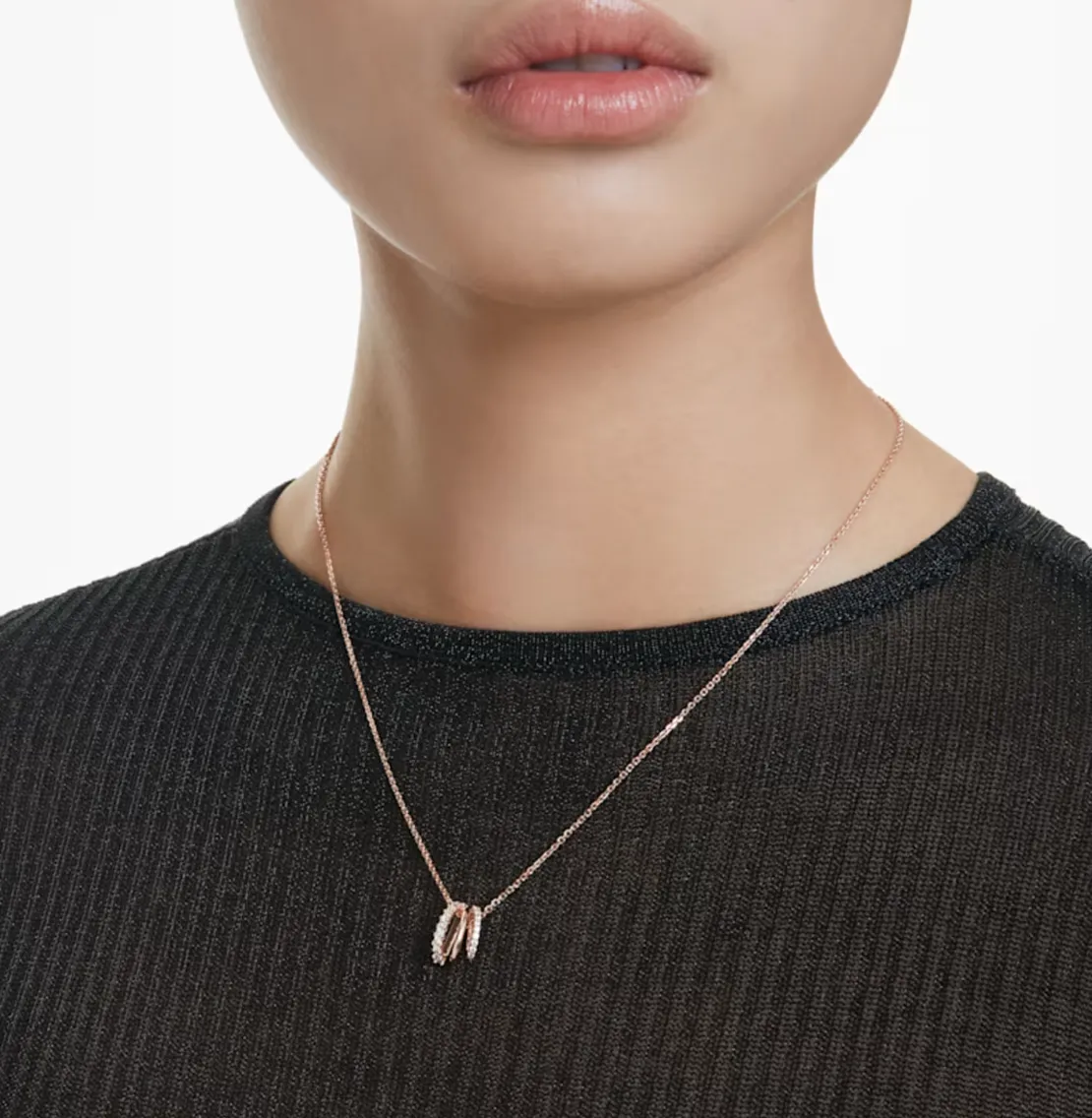 Swarovski Jewellery Hyperbola 3 Hoop Rosegold Necklace