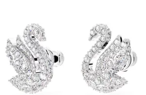 Swarovski Jewellery Iconic Silver Swan Earrings