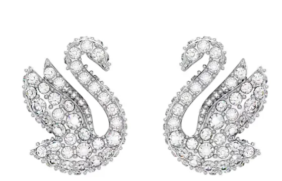Swarovski Jewellery Iconic Silver Swan Earrings