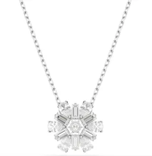 Swarovski Jewellery Idyllia Mixed Cuts Snowflake, White, Rhodium Plated Necklace