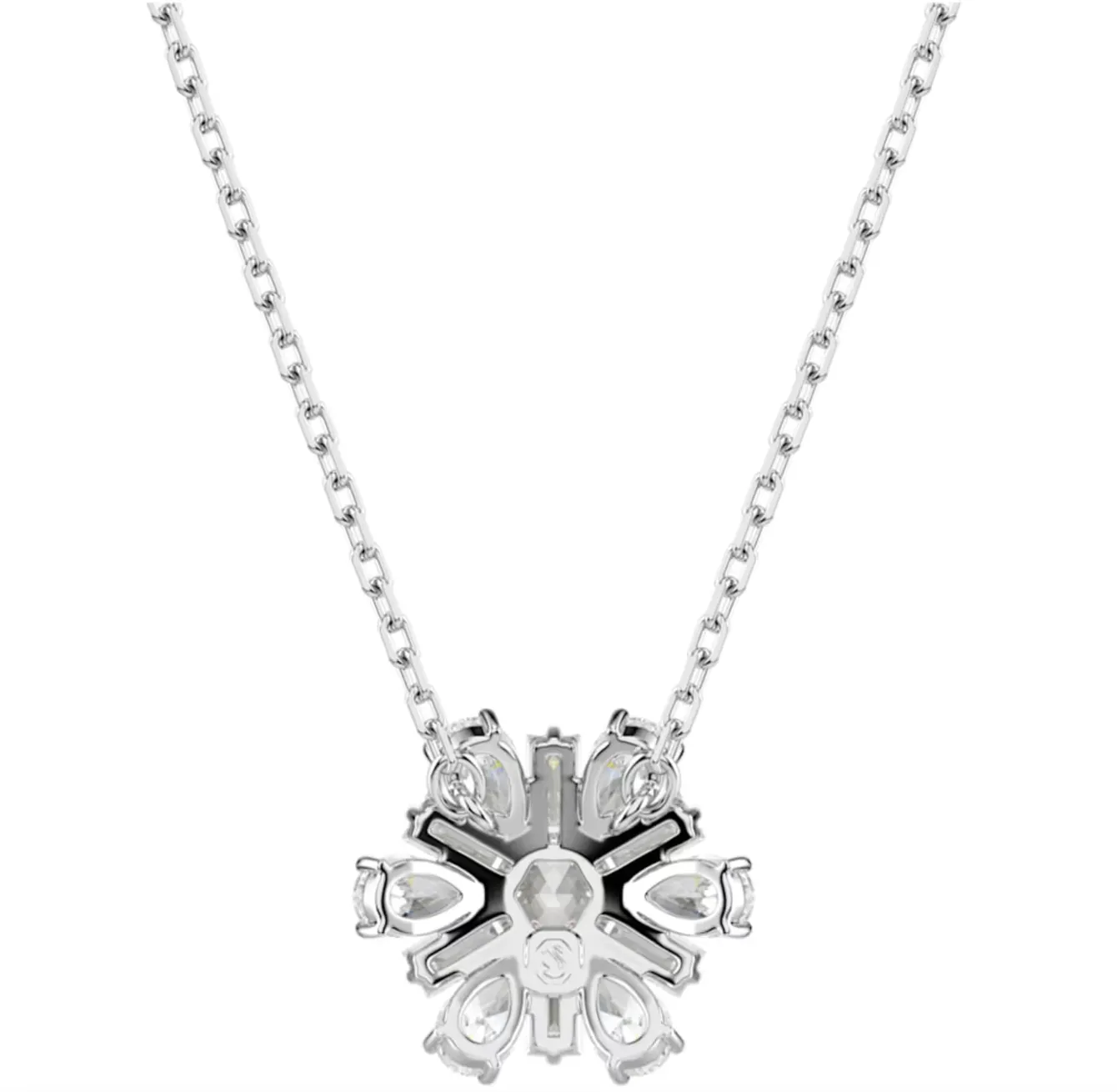 Swarovski Jewellery Idyllia Mixed Cuts Snowflake, White, Rhodium Plated Necklace
