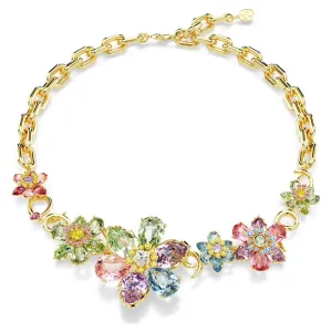 Swarovski Jewellery Idyllia Multicoloured Flower Mixed Cuts Gold Necklace