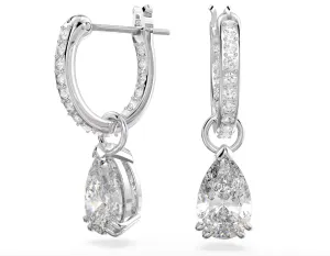 Swarovski Jewellery Millenia Pear Cut Silver Hoop Earrings
