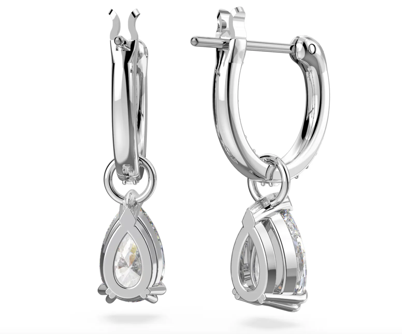 Swarovski Jewellery Millenia Pear Cut Silver Hoop Earrings