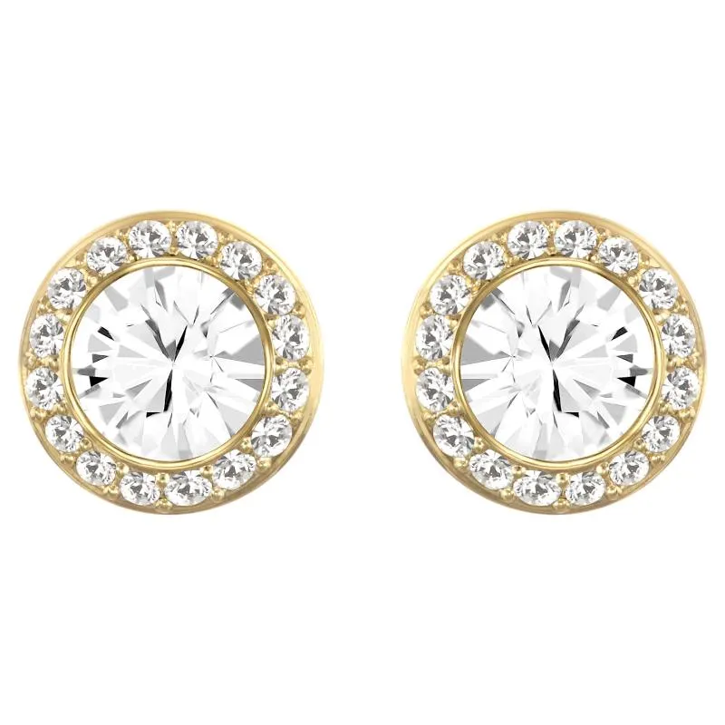 Swarovski Jewellery Swarovski Angelic White Yellow Gold Plated Stud Earrings