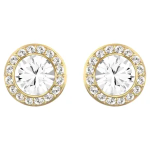 Swarovski Jewellery Swarovski Angelic White Yellow Gold Plated Stud Earrings