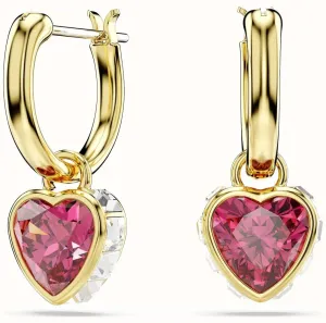 Swarovski Jewellery Swarovski Chroma Gold-Tone Plated Crystal Drop Heart Earrings