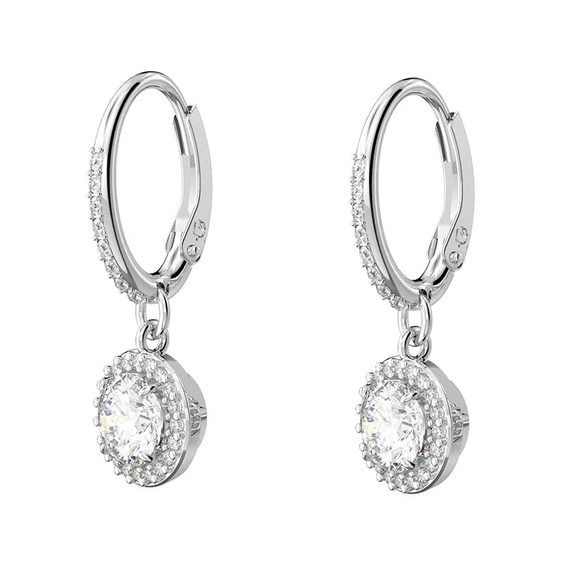 Swarovski Jewellery Swarovski Constella Rhodium Plated White Crystal Pave Drop Earrings
