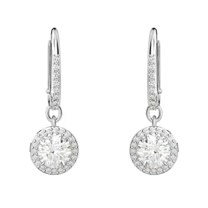Swarovski Jewellery Swarovski Constella Rhodium Plated White Crystal Pave Drop Earrings