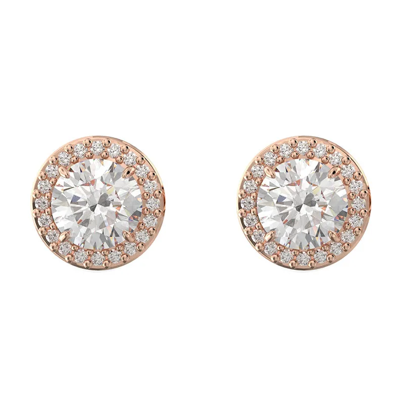 Swarovski Jewellery Swarovski Constella Rose Gold Tone Plated White Crystal Pave Stud Earrings
