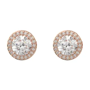 Swarovski Jewellery Swarovski Constella Rose Gold Tone Plated White Crystal Pave Stud Earrings