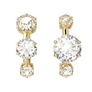 Swarovski Jewellery Swarovski Constella Yellow Gold Tone Plated White Crystal Round Cut Ear Cuff Earrings