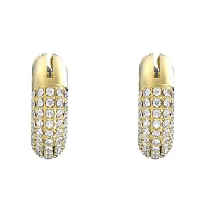 Swarovski Jewellery Swarovski Dextera Gold Tone Plated White Crystal Pave Hoop Earrings