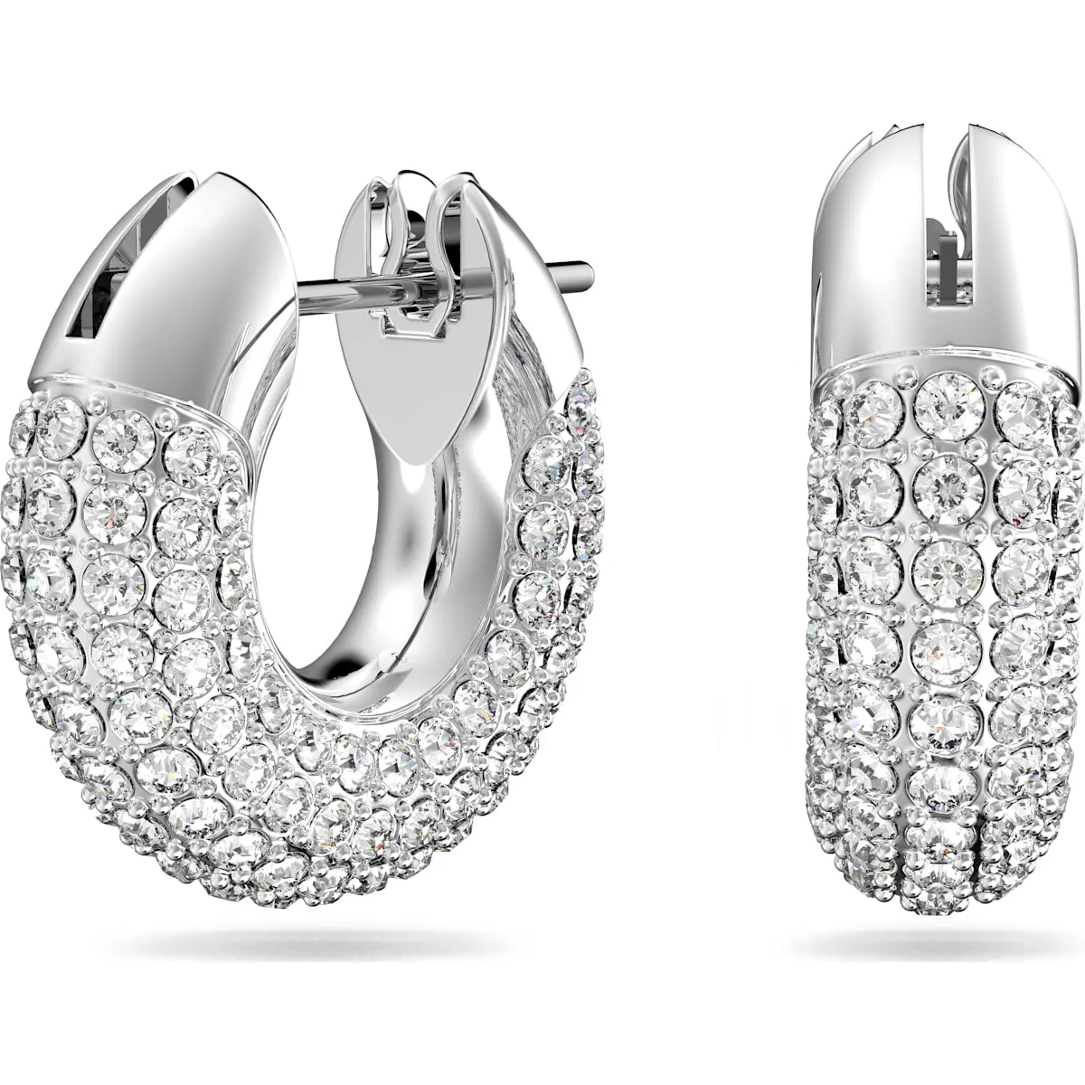 Swarovski Jewellery Swarovski Dextera Rhodium Plated White Crystal Small Hoop Earrings
