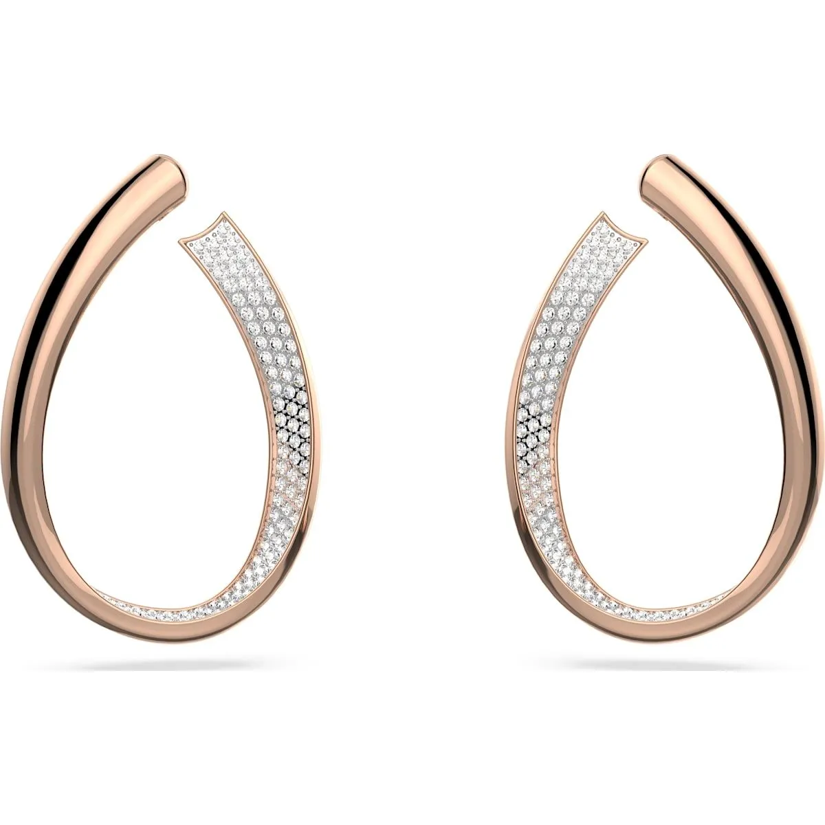 Swarovski Jewellery Swarovski Exist Rose Gold Tone Plated Medium White Crystal Hoop Earrings