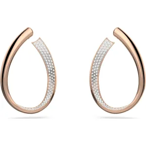 Swarovski Jewellery Swarovski Exist Rose Gold Tone Plated Medium White Crystal Hoop Earrings