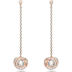 Swarovski Jewellery Swarovski Generation Rose Gold Tone Plated White Crystal Spiral Drop Earrings