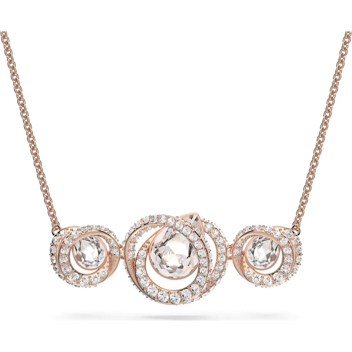 Swarovski Jewellery Swarovski Generation Rose Gold Tone Plated White Crystal Tri Spiral Pendant