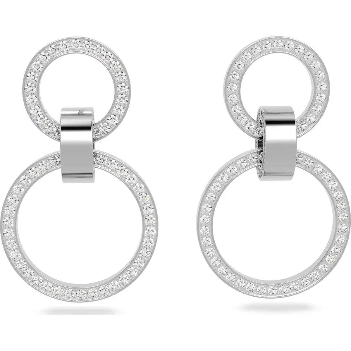 Swarovski Jewellery Swarovski Hollow Rhodium Plated White Crystal Hoop Earrings