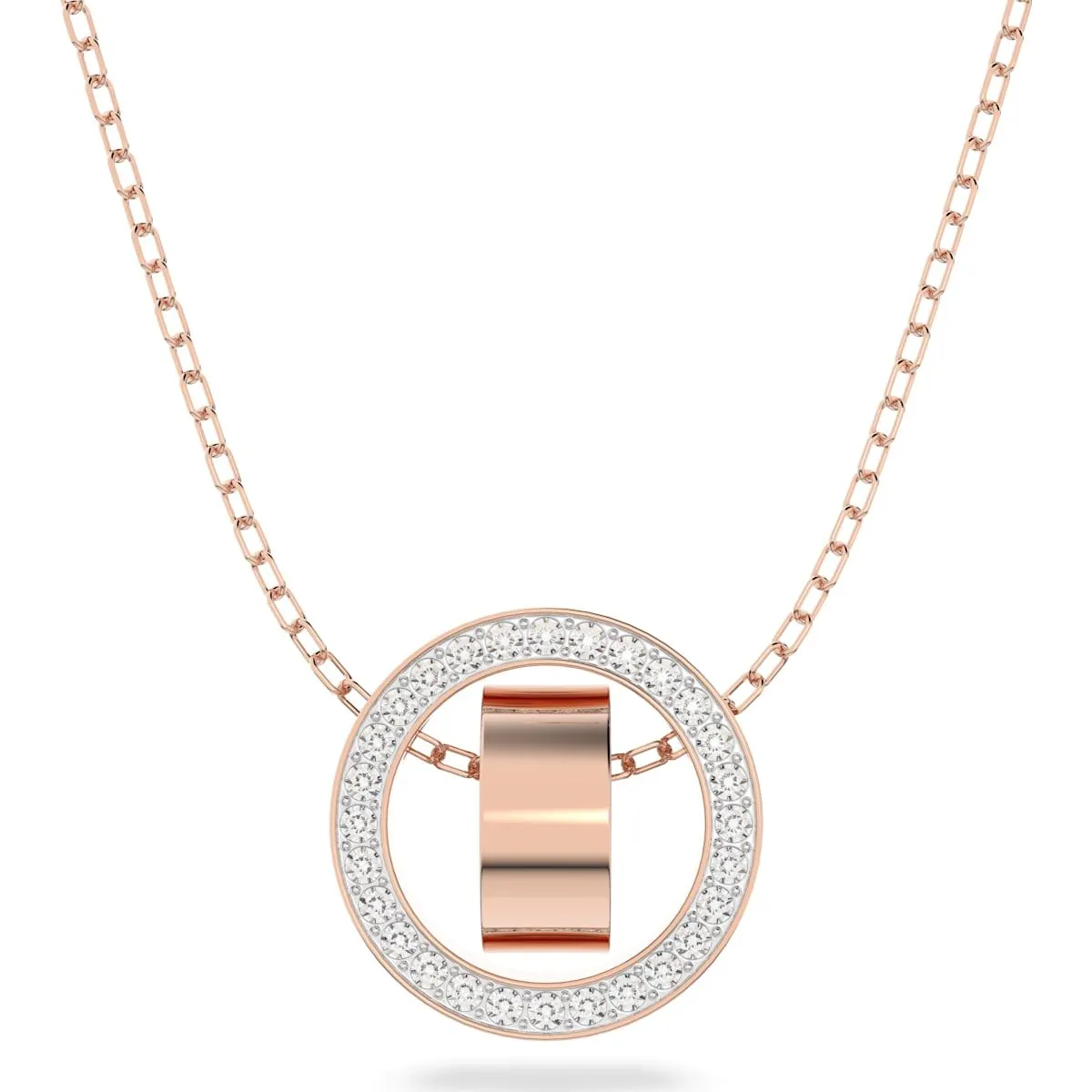 Swarovski Jewellery Swarovski Hollow Rose Gold Tone Plated Small White Crystal Circle Pendant