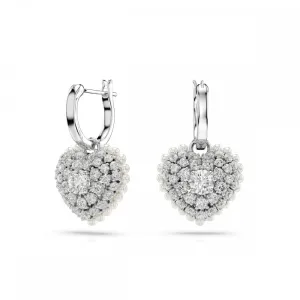Swarovski Jewellery Swarovski Hyperbola Rhodium Plated Crystal Heart Earrings