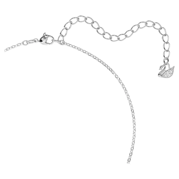 Swarovski Jewellery Swarovski Iconic Swan Rhodium Plated Blue Crystal Swan Necklace