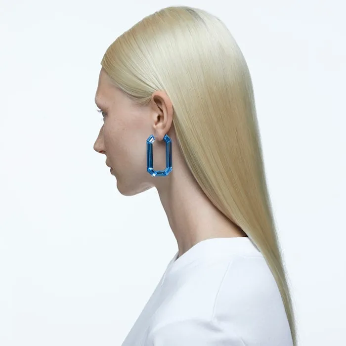 Swarovski Jewellery Swarovski Lucent Blue Crystal Hoop Earrings