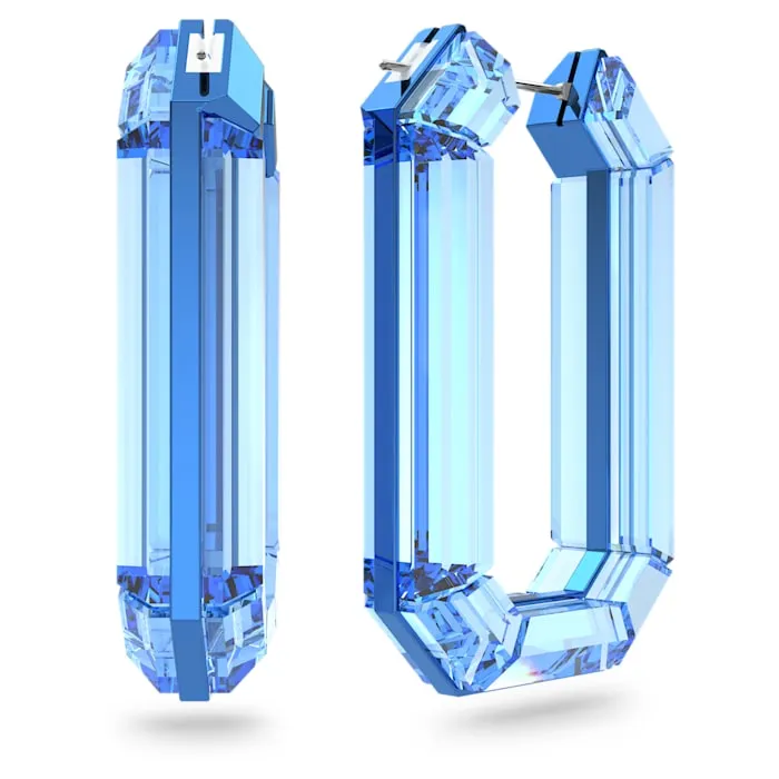 Swarovski Jewellery Swarovski Lucent Blue Crystal Hoop Earrings