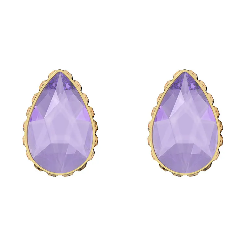 Swarovski Jewellery Swarovski Orbita Gold Tone Plated Multicolour Crystal Drop Cut Earrings
