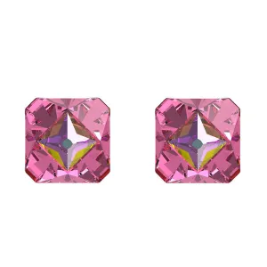 Swarovski Jewellery Swarovski Ortyx Gold Tone Plated Pink Crystal Pyramid Cut Stud Earrings
