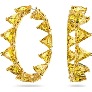 Swarovski Jewellery Swarovski Ortyx Yellow Gold Tone Plated Yellow Crystal Triangle Hoop Earrings