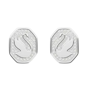 Swarovski Jewellery Swarovski Signum Rhodium Plated White Crystal Swan Stud Earrings
