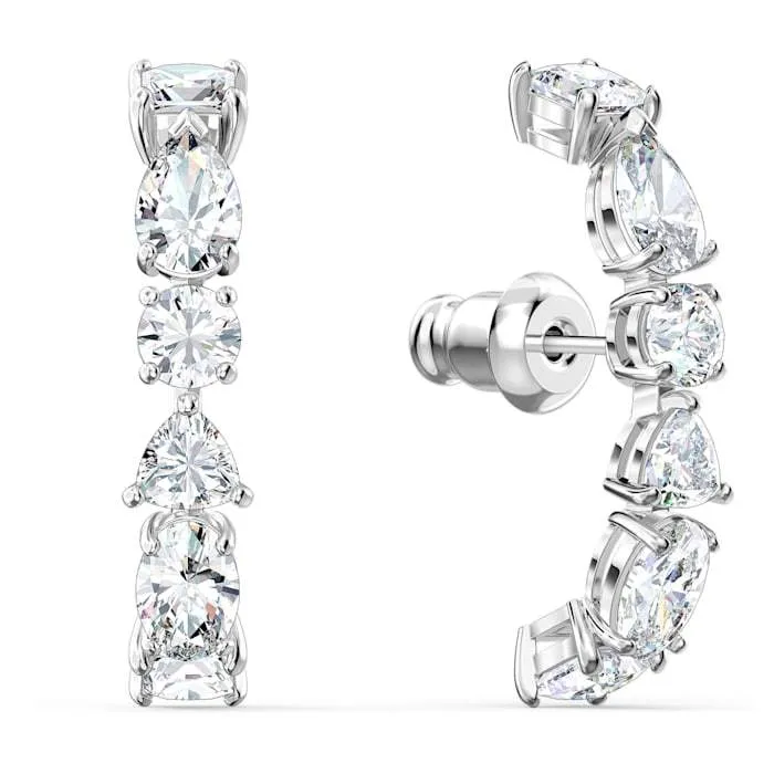 Swarovski Jewellery Swarovski Tennis Deluxe White Rhodium Plated Mixed Cuff Earrings