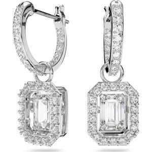 Swarovski Jewellery Swarovski Una Rhodium Plated Crystal Drop Earrings