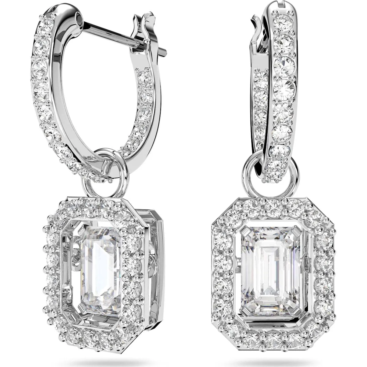 Swarovski Jewellery Swarovski Una Rhodium Plated Crystal Drop Earrings