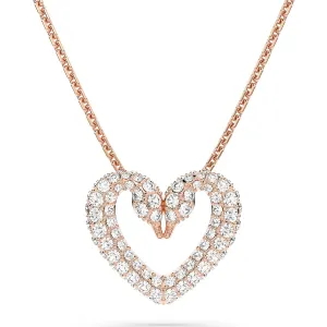 Swarovski Jewellery Swarovski Una Rose Gold Tone Plated White Crystal Heart Pendant