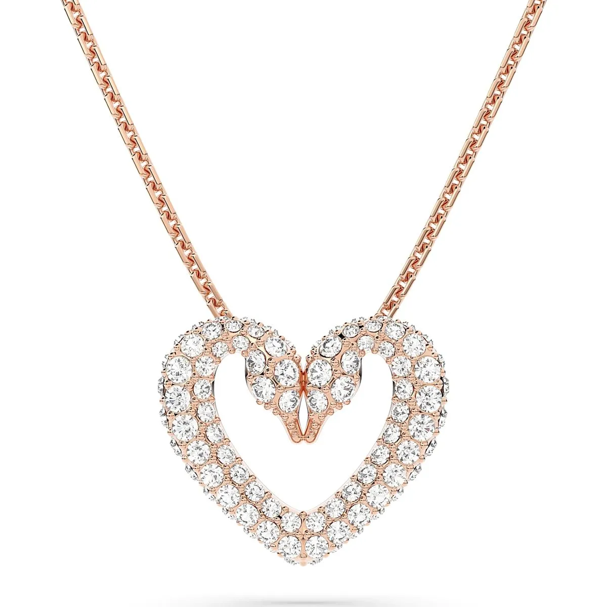 Swarovski Jewellery Swarovski Una Rose Gold Tone Plated White Crystal Heart Pendant