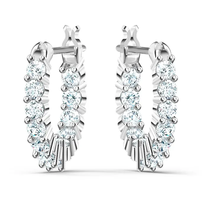 Swarovski Jewellery Swarovski Vittore White Rhodium Plated Mini Hoop Earrings