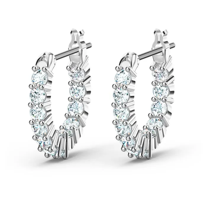 Swarovski Jewellery Swarovski Vittore White Rhodium Plated Mini Hoop Earrings
