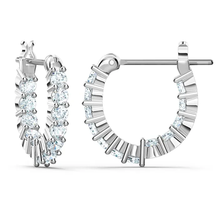 Swarovski Jewellery Swarovski Vittore White Rhodium Plated Mini Hoop Earrings