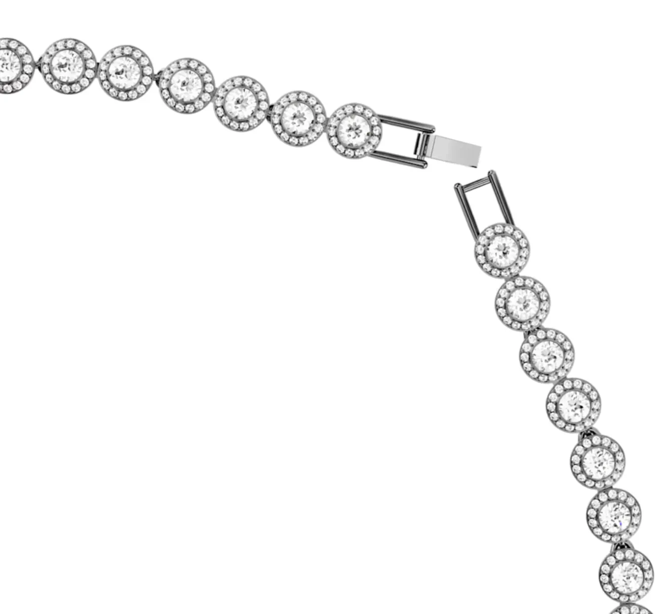 Swarovski Jewellery Una Round Cut Long, White, Ruthenium Plated Necklace