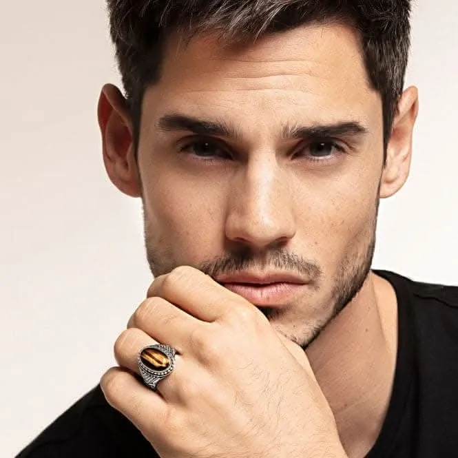 Thomas Sabo Arizona Tigers Eye Silver Signet Ring TR2241-826-2 Thomas Sabo Rings