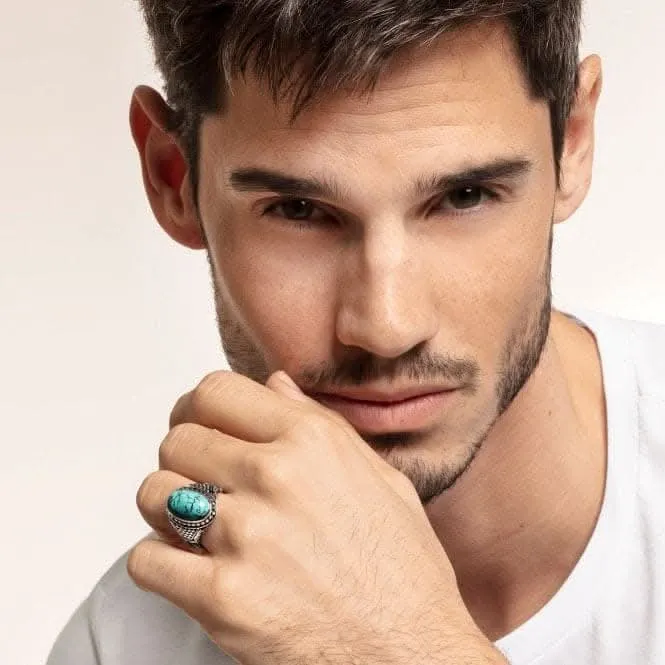 Thomas Sabo Arizona Turquoise Silver Signet Ring TR2241-878-17 Thomas Sabo Rings