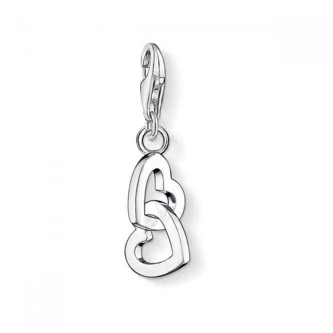 Thomas Sabo Charm Club Silver Double Hearts Charm 0773-001-12 Thomas Sabo Collectable Charms