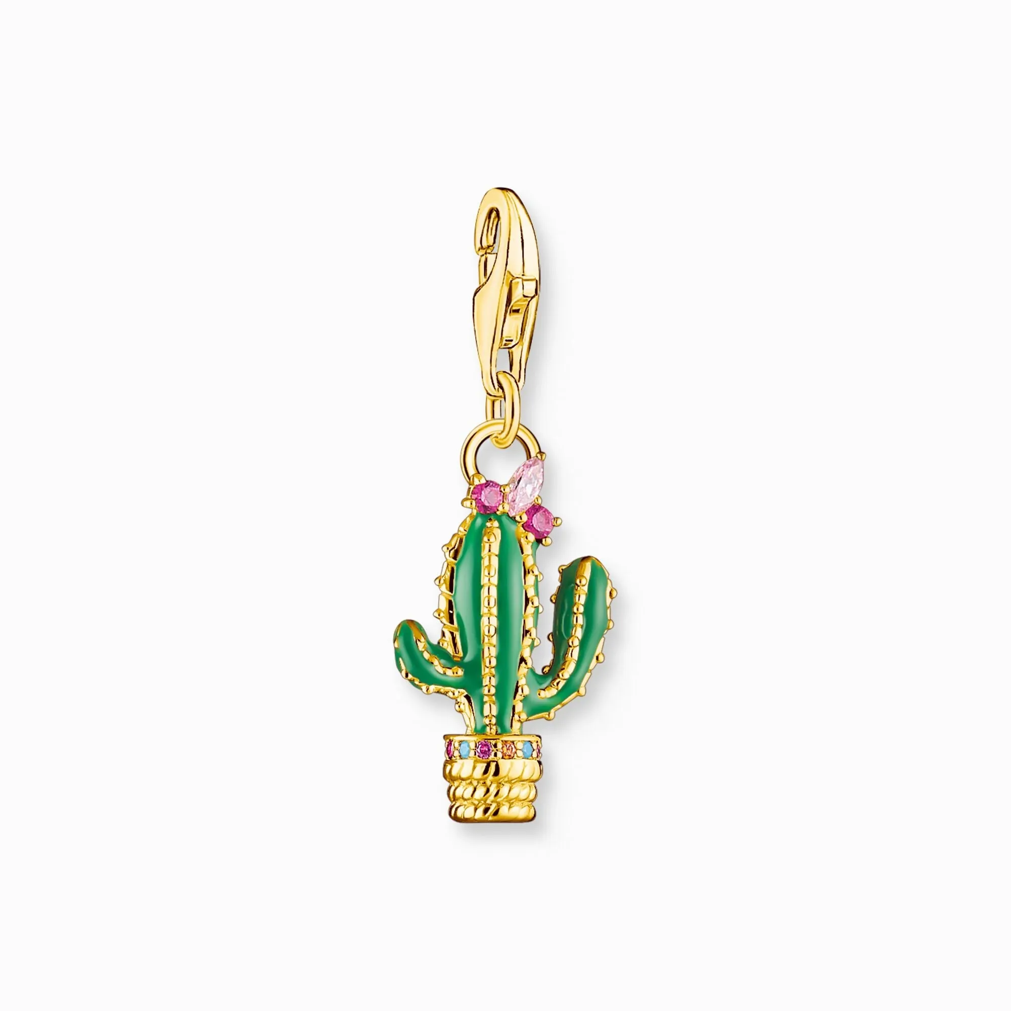 Thomas Sabo Jewellery Thomas Sabo Charm Club Gold Plated Sterling Silver Cactus Charm