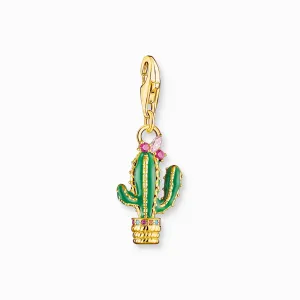 Thomas Sabo Jewellery Thomas Sabo Charm Club Gold Plated Sterling Silver Cactus Charm