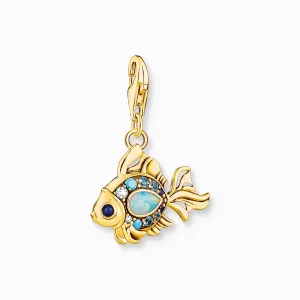 Thomas Sabo Jewellery Thomas Sabo Charm Club Gold Plated Sterling Silver Colourful Fish Charm